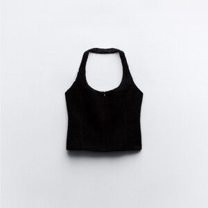 Zara Faux fur halter top